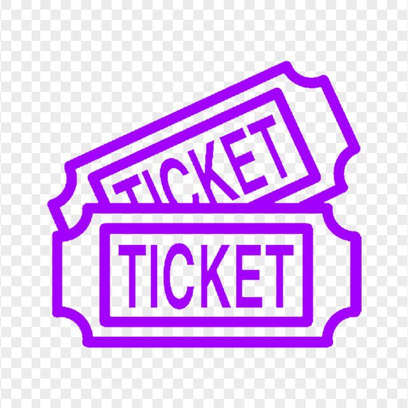 FREE Purple Outline Ticket Pass Icon PNG