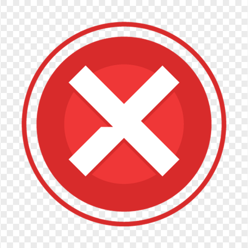 FREE Round Cross X Red Icon PNG