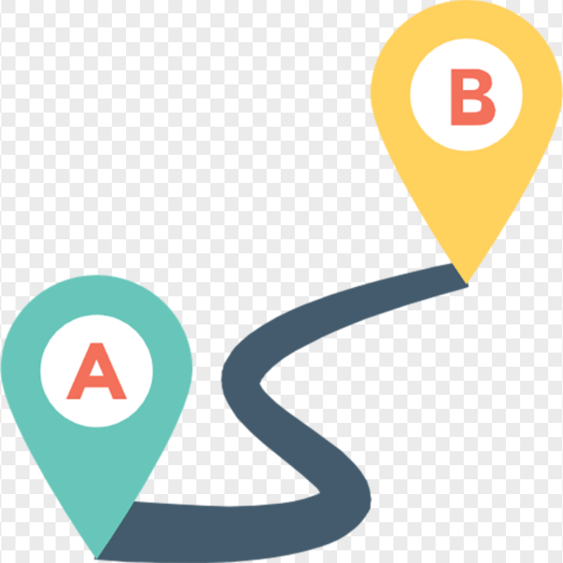 FREE Route Location A To B Vector Icon PNG
