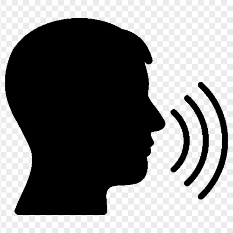 FREE Speak Face Human Voice Black Icon PNG