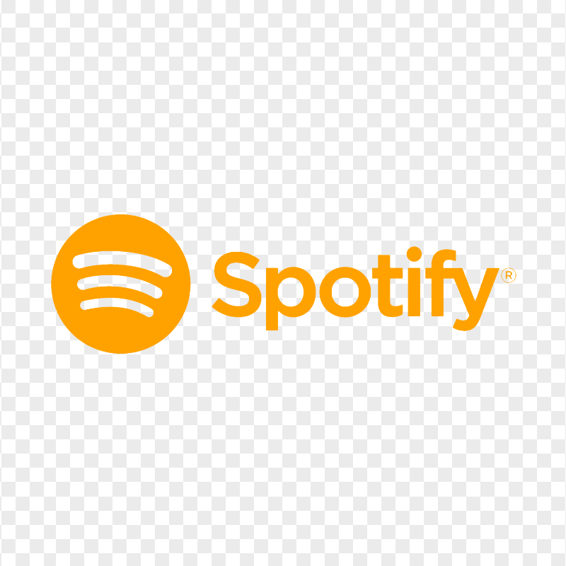 FREE Spotify Orange Text Logo PNG