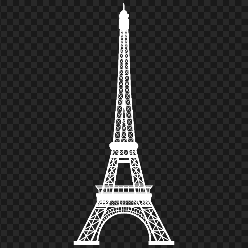 FREE White Eiffel Tower Silhouette PNG