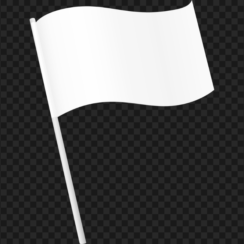 FREE White Flag On Pole Illustration PNG