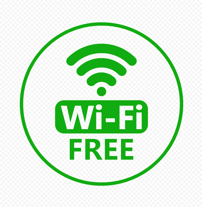 Free Wi-Fi Round Green Logo Icon Sign Transparent PNG
