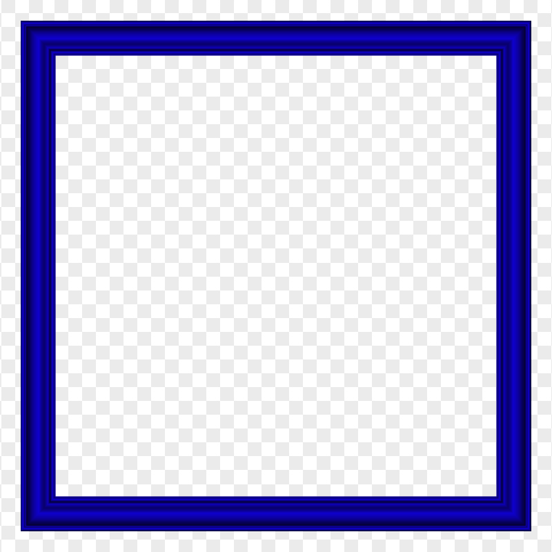 FREE Wood Square Blue Frame PNG