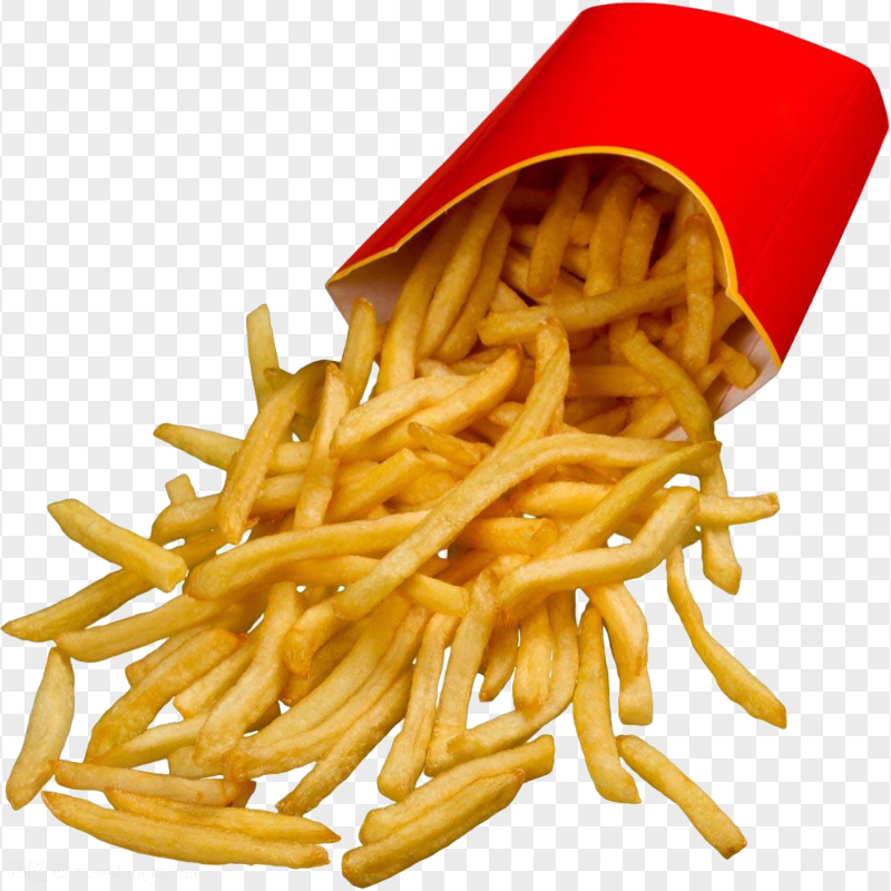 French Fries Out Of Red Paper Cup PNG Image