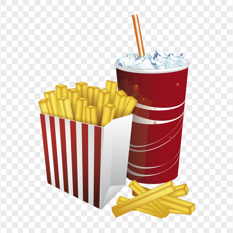 Fries And Drinks Illustration Junk Food HD PNG