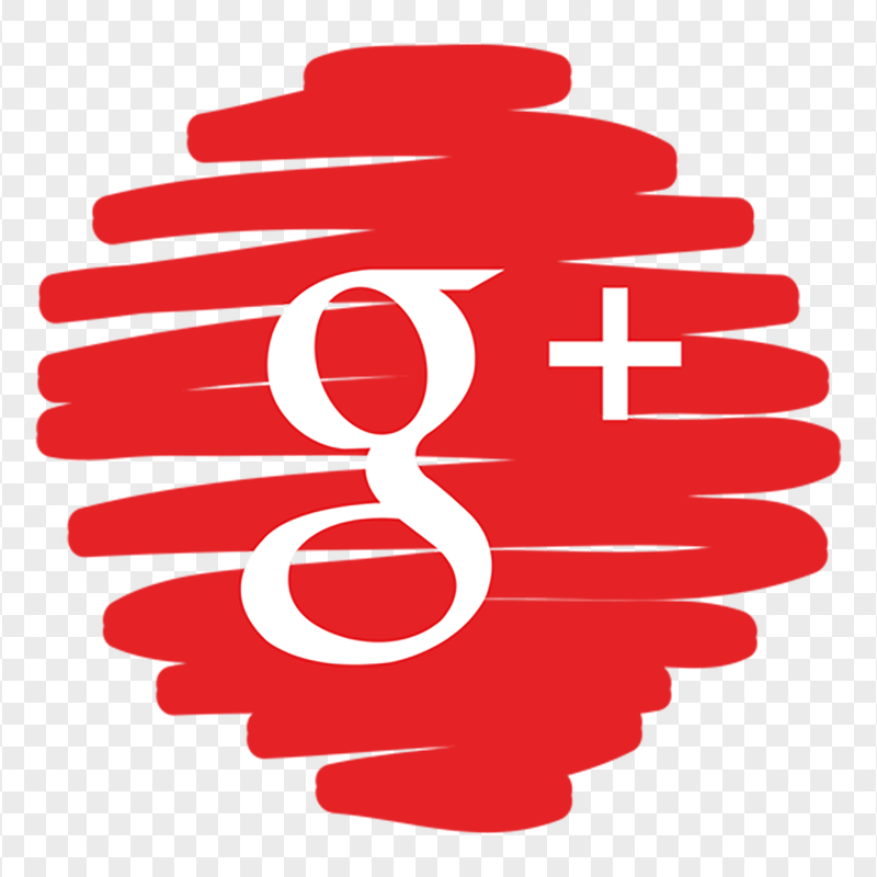G Google Plus Icon Red Scribble Pen Style