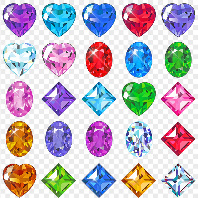 Gems, Diamonds, Rubies, Emeralds And Crystal
