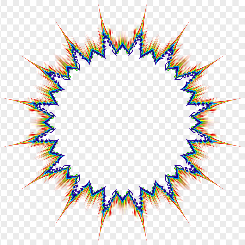 Geometric Floral Shape Rainbow Colors HD PNG