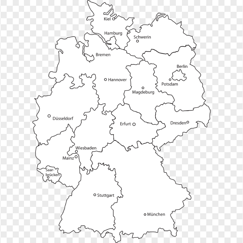 Germany Map Of States PNG Image