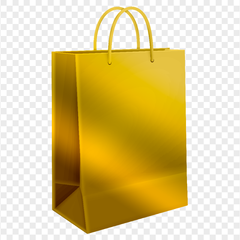 Gift Christmas Shopping Yellow Gold Bag HD PNG