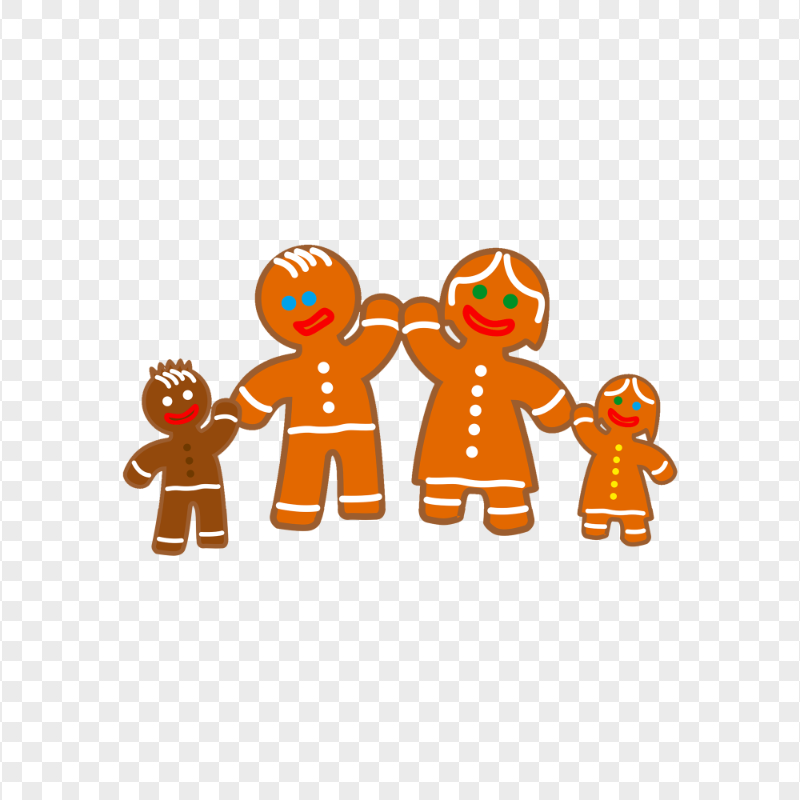 Gingerbread Family Vector Christmas Gingerbread Man Cookies Clipart HD PNG | Citypng