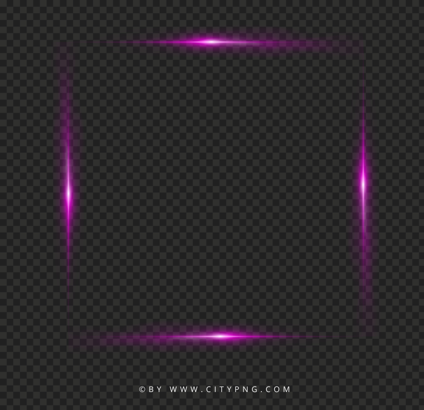 Glare Glowing Light Neon Square Pink Frame PNG