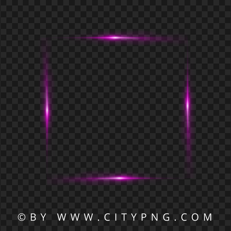 Glare Glowing Light Neon Square Pink Frame PNG