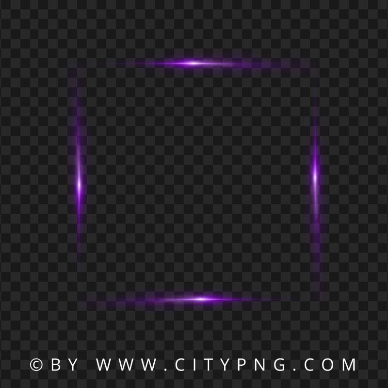 Glare Glowing Light Neon Square Purple Frame HD PNG