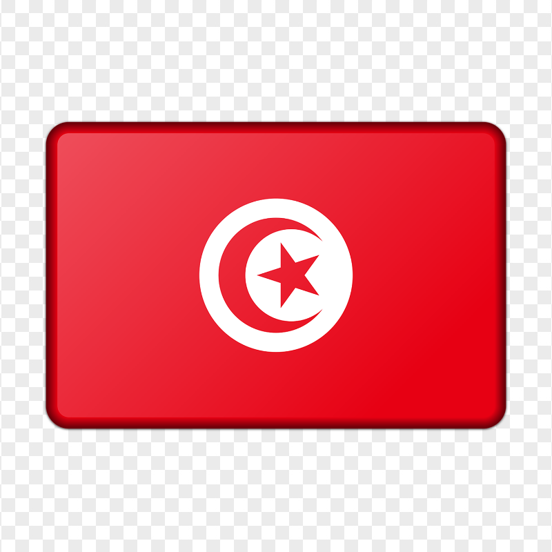Glossy Banner Tunisian TUN Flag Button Icon PNG
