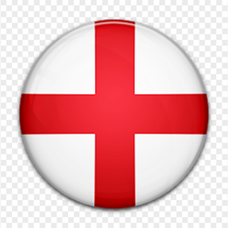 Glossy Button England Flag Icon