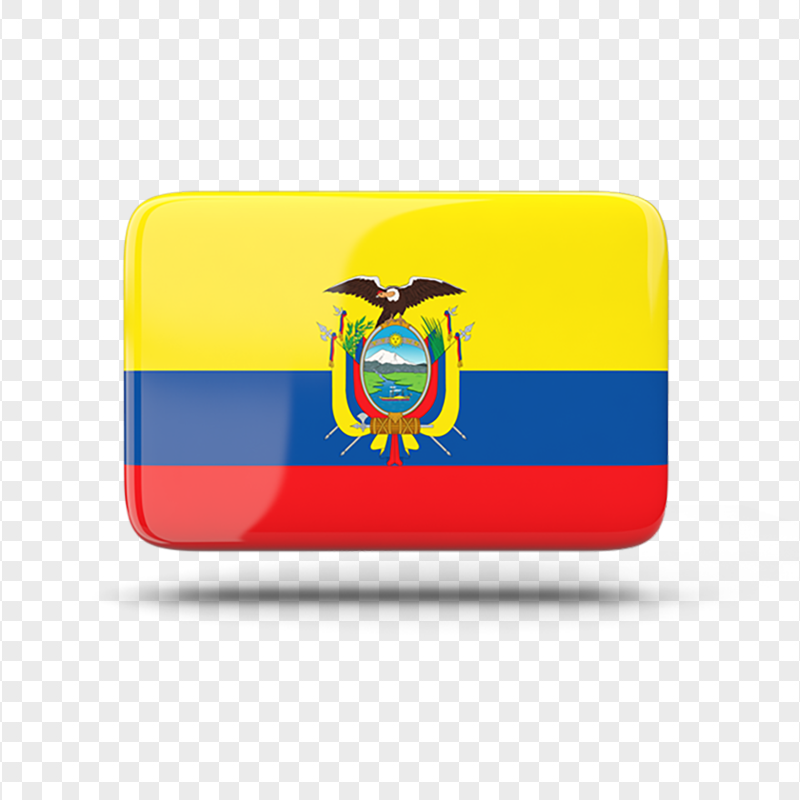 Glossy Ecuador Banner Flag Icon PNG