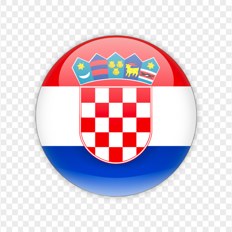 Glossy Round Croatia Flag Icon