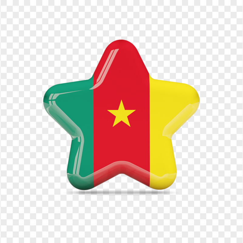 Glossy Star Cameroon Flag Icon PNG