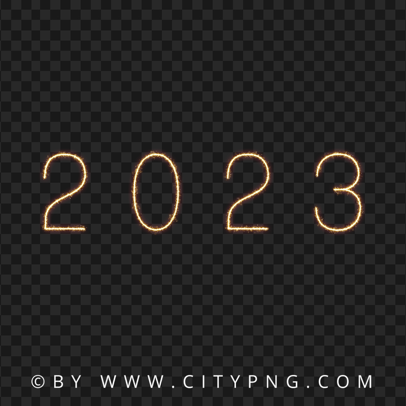 Glowing 2023 Fireworks Effect HD PNG