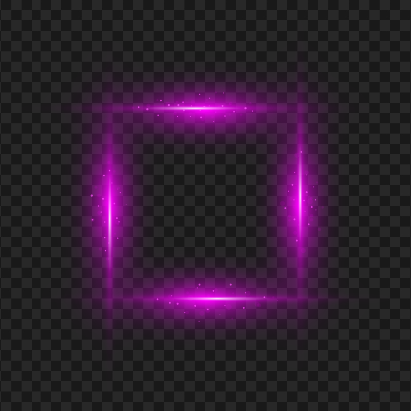 Glowing Light Effect Square Purple Frame HD PNG