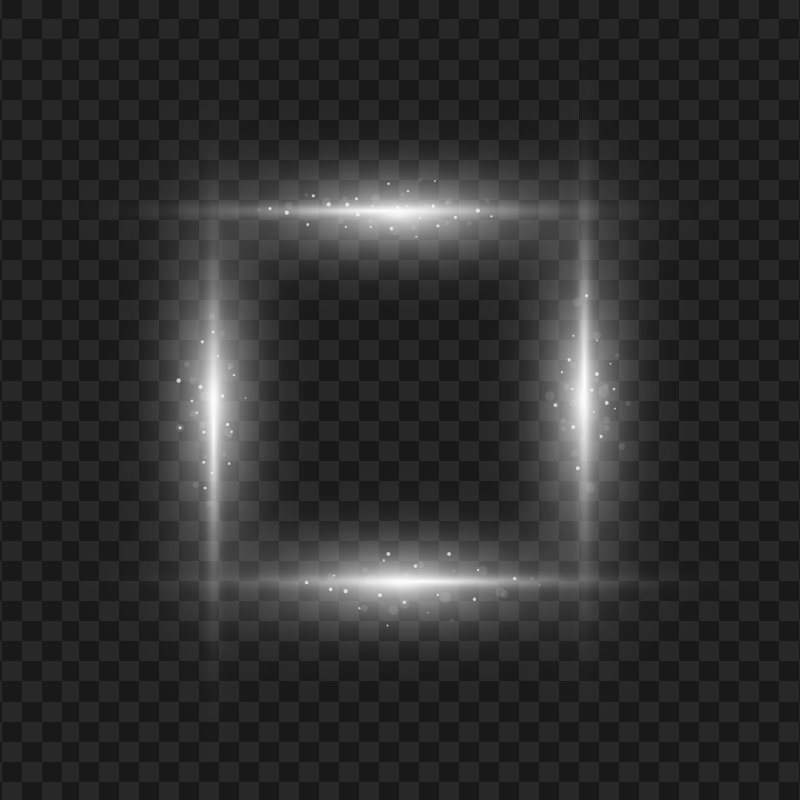 Glowing Light Effect Square White Frame HD PNG