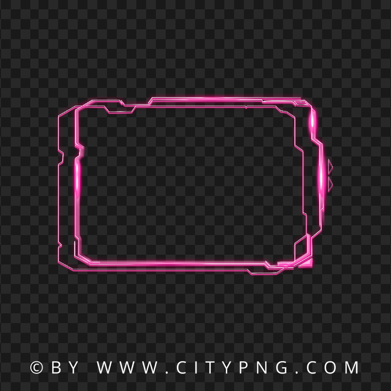 Glowing Neon Pink Futuristic Frame Image PNG