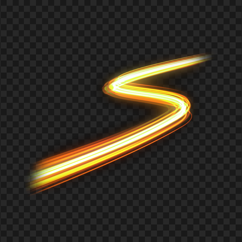 Glowing Orange Yellow Neon Curve Line HD PNG