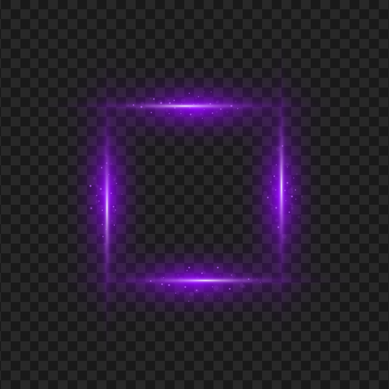 Glowing Purple Square Frame HD PNG