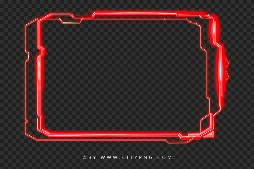 Glowing Technology Futuristic Red Frame PNG Image