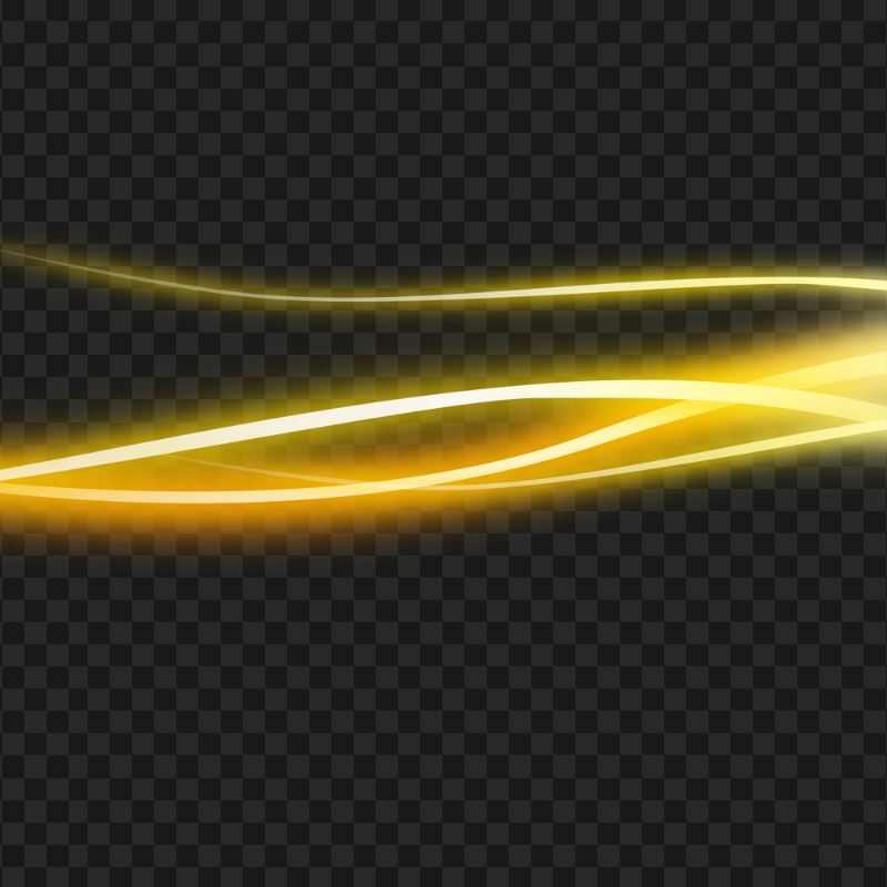 Glowing Yellow Light Lines PNG