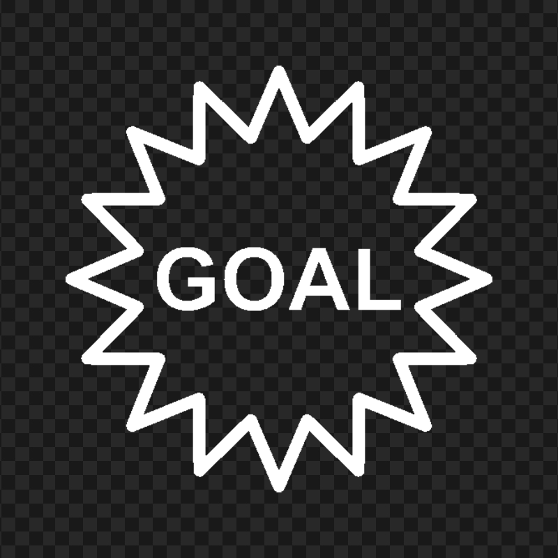 Goal White Word Icon PNG