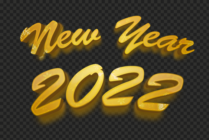 Gold 2022 Happy New Year Illustration PNG Image