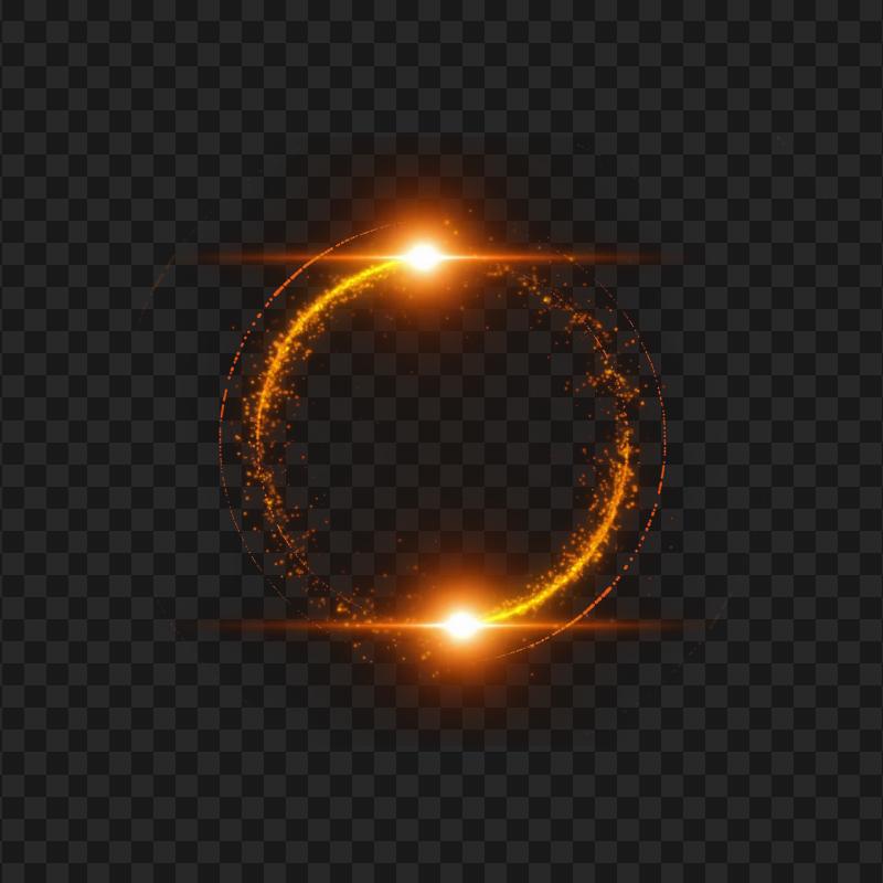 Gold Circle Light Flare Effect HD PNG