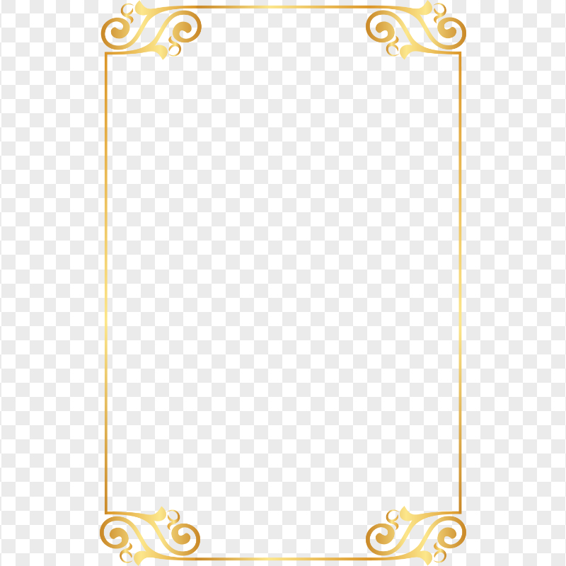 Gold Floral Diploma Paper Frame Border