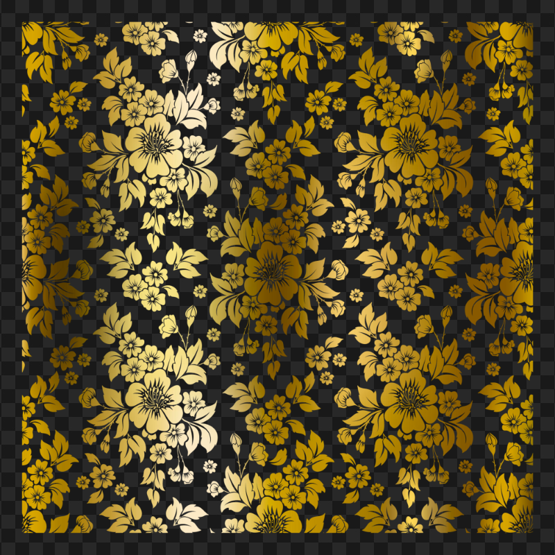 Gold Floral Seamless Pattern Texture PNG