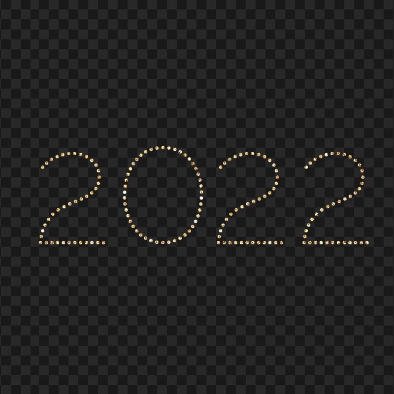 Gold Glitter Dots 2022 Text Design HD PNG