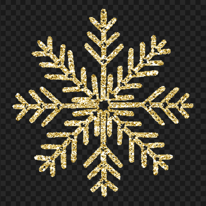 Gold Glitter Snowflake PNG