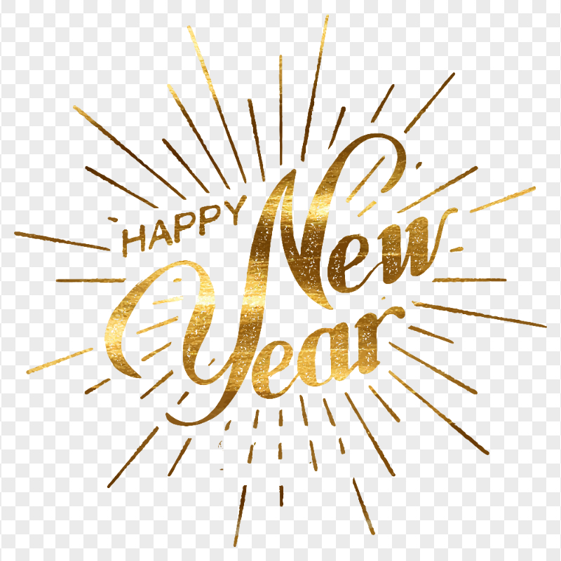 Gold Happy New Year Illustration HD PNG