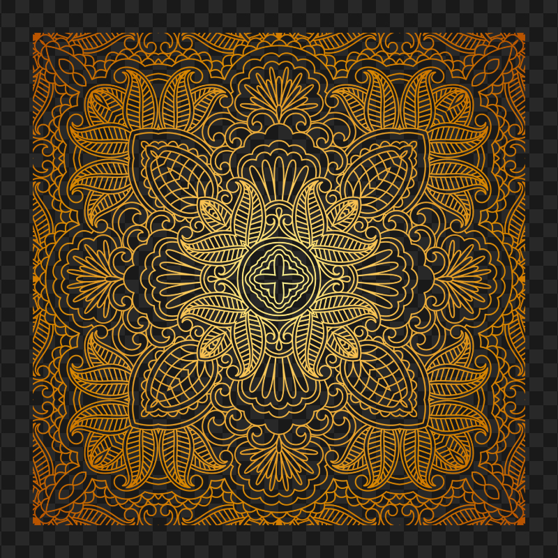 Gold Mandala Pattern Texture Transparent PNG