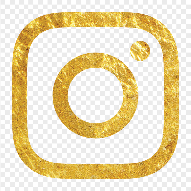 Gold Outline Instagram Logo Symbol Icon