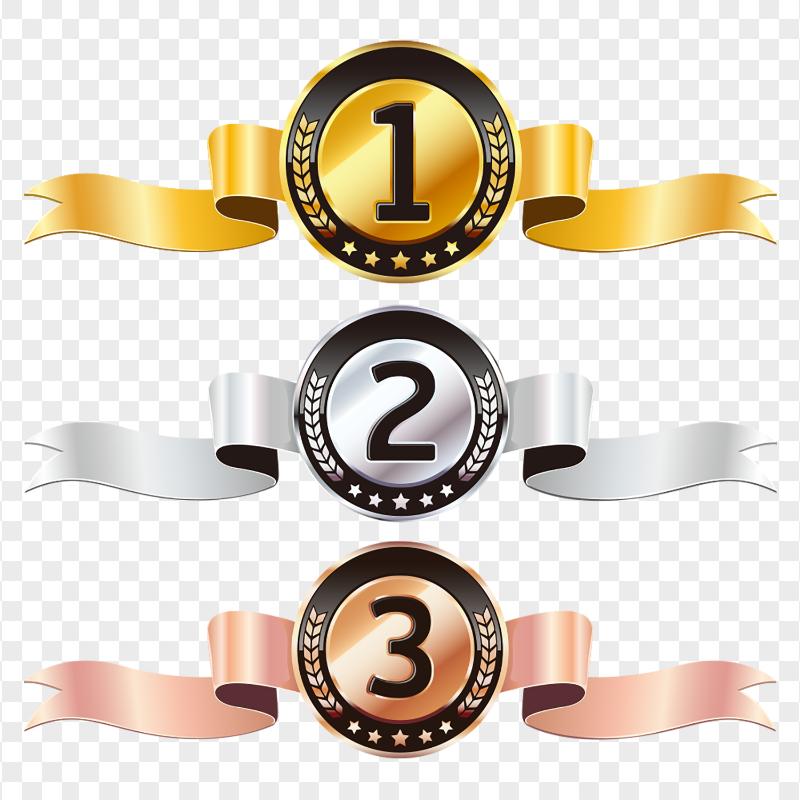 Gold Silver Bronze Prize Medals Illustration HD PNG