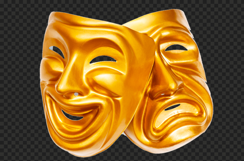 Gold Theatre Masks FREE PNG