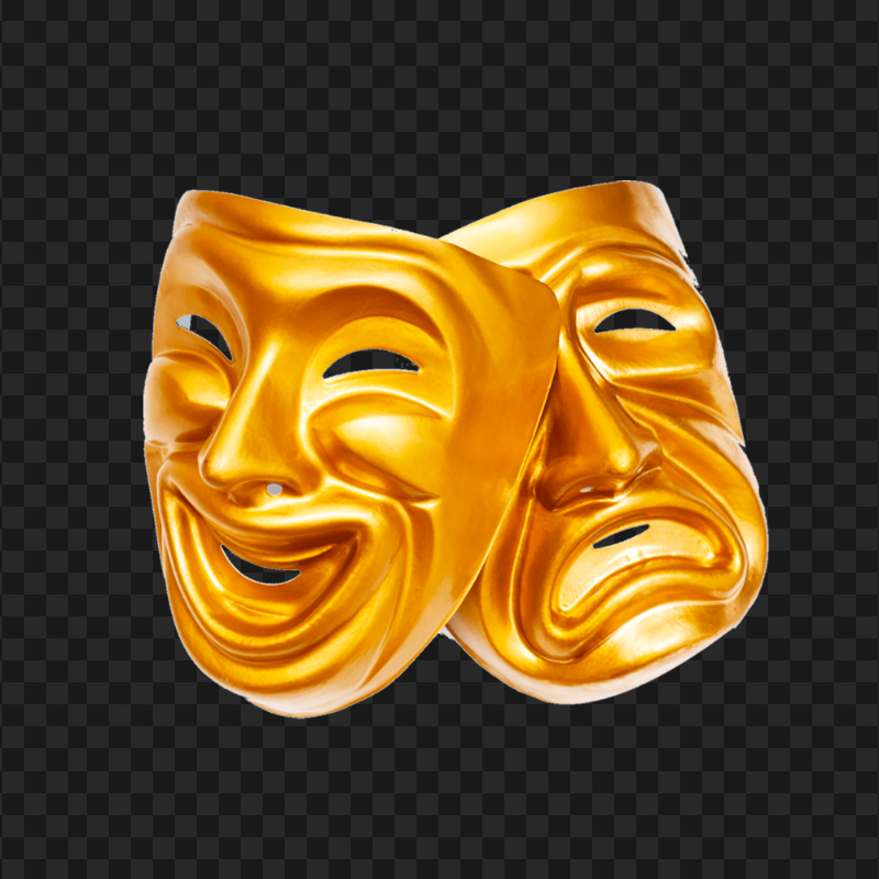 Gold Theatre Masks FREE PNG