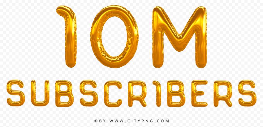 Golden Balloons 10M Subscribers HD PNG