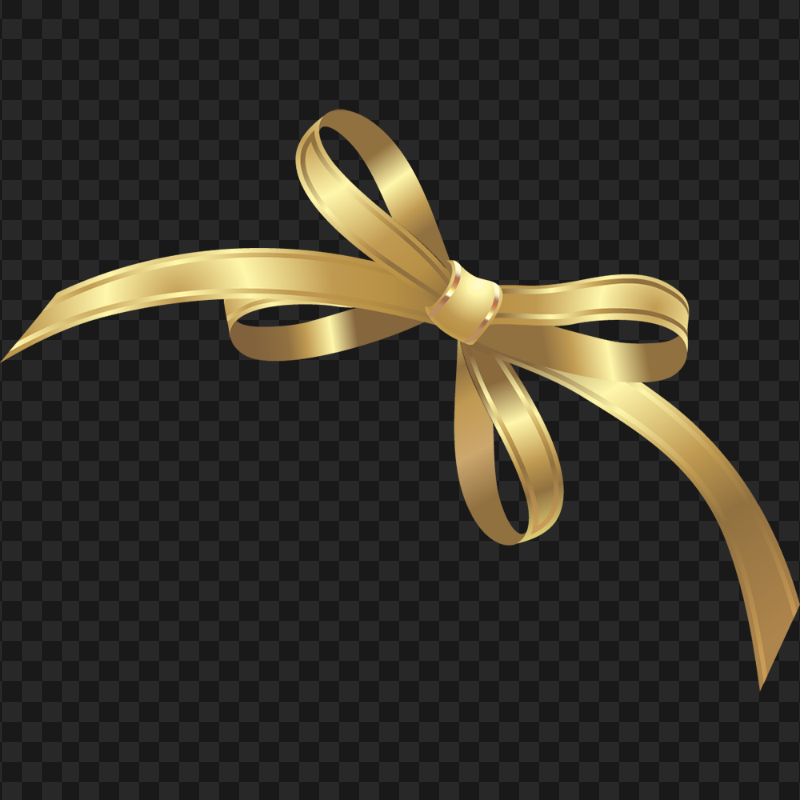 Golden Bow Ribbon Illustration Download PNG