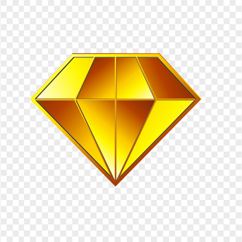 Golden Diamond Logo Icon Transparent Background