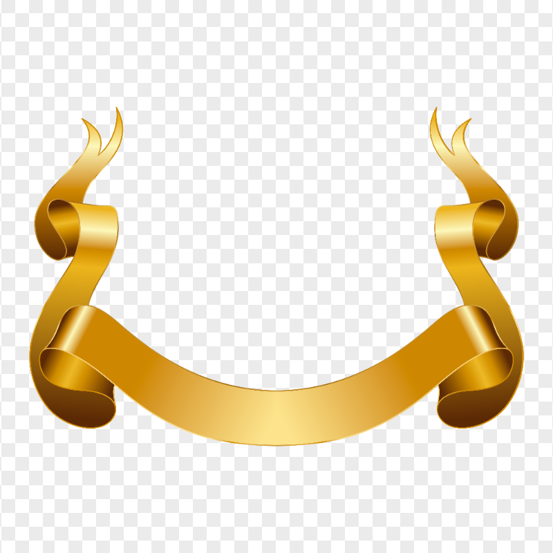Golden Ribbon Banner Vector Illustration HD PNG